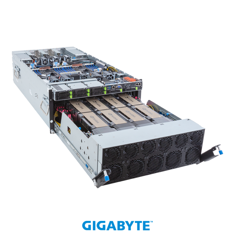 Gigabyte G593-SD0- AAX1 HPC/AI Server - 5th/4th Gen Intel® Xeon® Scalable - 5U DP NVIDIA HGX™ H100 8-GPU 4-Root Port - Image 4