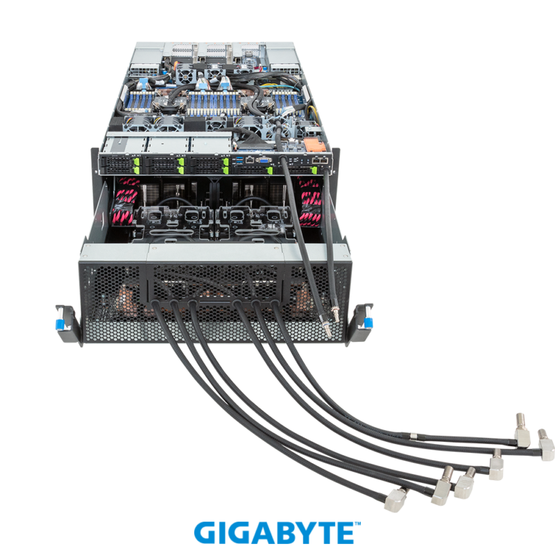Gigabyte G593-SD0- LAX1 HPC/AI Server - 5th/4th Gen Intel® Xeon® Scalable - 5U DP NVIDIA HGX™ H100 8-GPU 4-Root Port DLC - Image 2