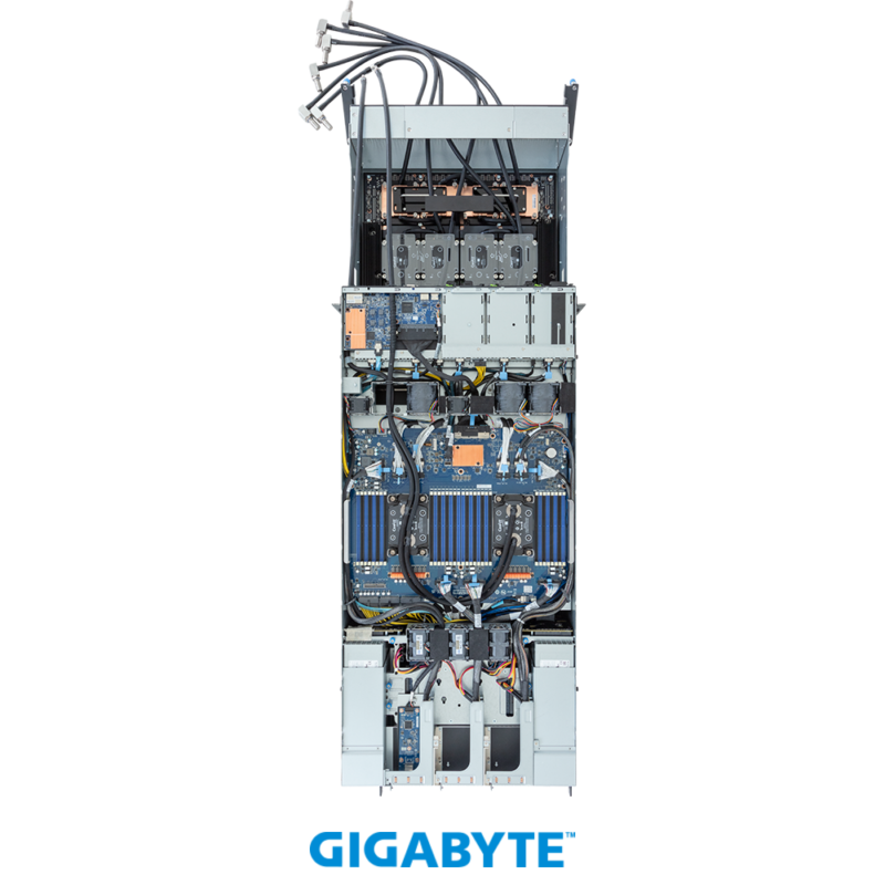 Gigabyte G593-SD0- LAX1 HPC/AI Server - 5th/4th Gen Intel® Xeon® Scalable - 5U DP NVIDIA HGX™ H100 8-GPU 4-Root Port DLC - Image 4