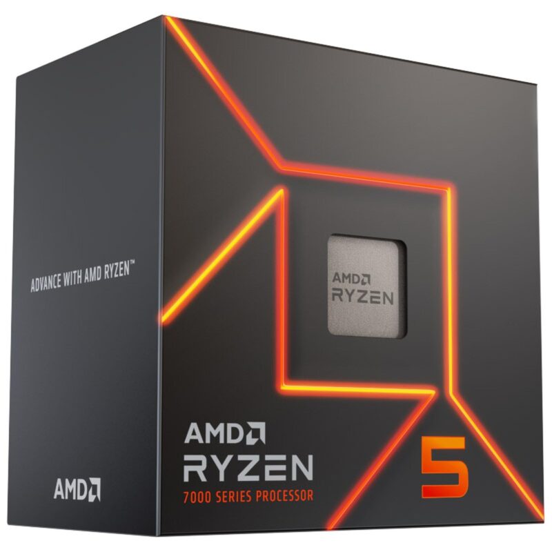 AMD Ryzen 5 7500F 6 Cores 12 Threads 65 W TDP 3.7 GHz Frequency 5 GHz Boost Raphael Codename Socket AM5