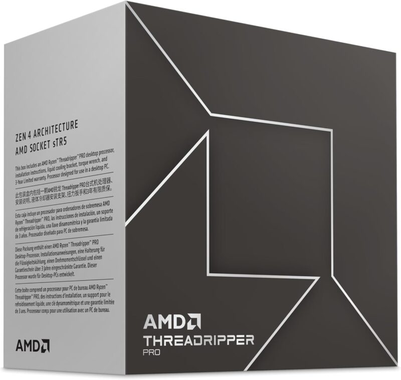 AMD Ryzen Threadripper PRO 7965WX 24 Cores 48 Threads 350 W TDP 4.2 GHz Frequency 5.3 GHz Boost Storm Peak Codename Socket sTR5