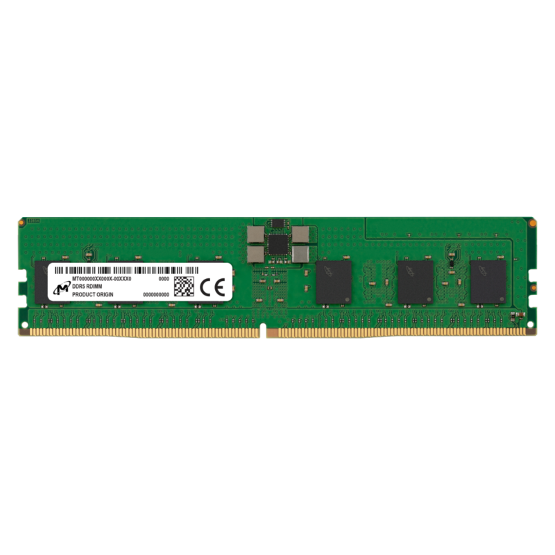 Micron MTC10F1084S1RC48BR 16GB DDR5-4800/PC5-38400 RDIMM 288-Pin CL4 Single Rank x8 ECC Registered Memory Module