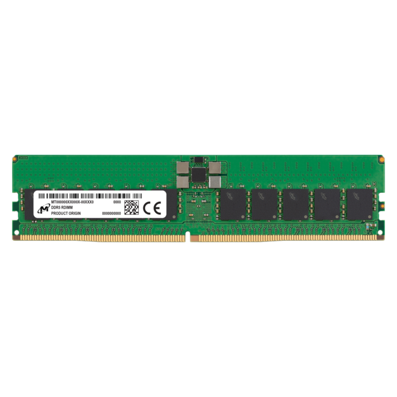 Micron MTC20F1045S1RC48BR 32GB DDR5-4800/PC5-38400 RDIMM 288-Pin CL4 Single Rank x4 ECC Registered Memory Module