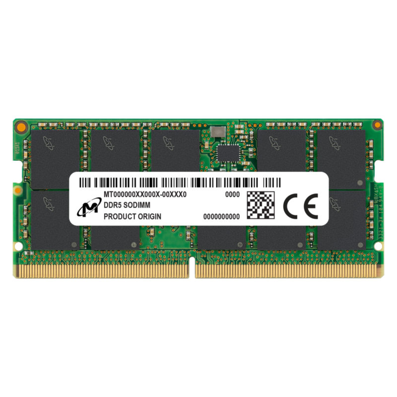 Micron 32GB DDR5-4800 ECC SODIMM 2Rx8 CL40 MTC20C2085S1TC48BR Memory Module