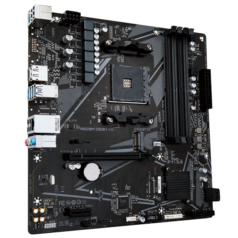 Gigabyte Used Refurbished AM4 Desktop motherboard AM4 A520M DS3H V2 - Image 3