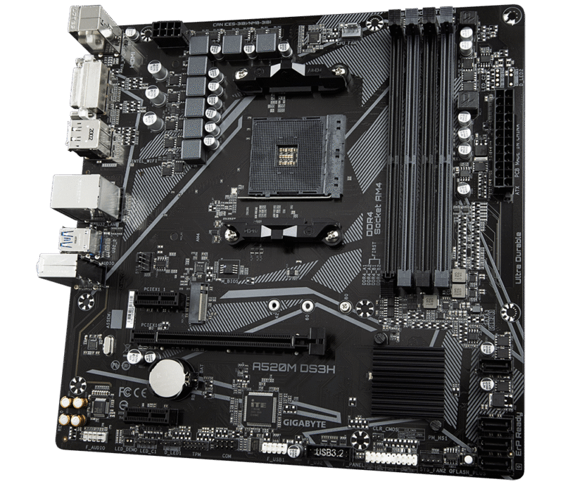 Gigabyte Used Refurbished AM4 Desktop motherboard AM4 A520M DS3H - Image 3