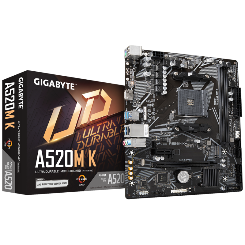 Gigabyte Used Refurbished AM4 Desktop motherboard AM4 A520M K