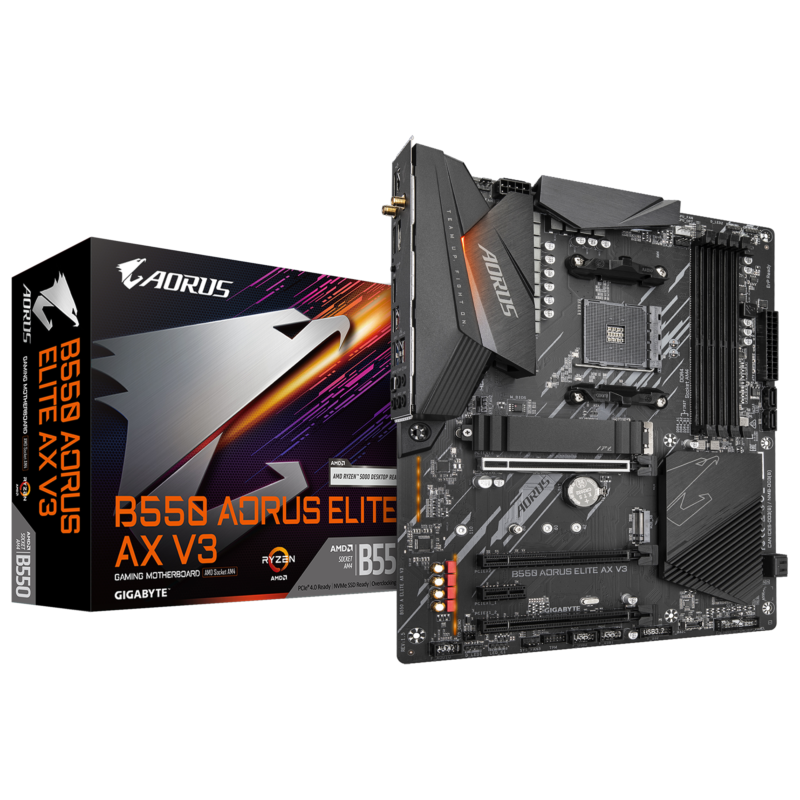 Gigabyte Used Refurbished AM4 Desktop motherboard AM4 B550 AORUS ELITE AX V3