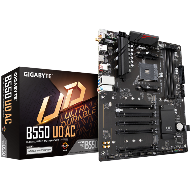 Gigabyte Used Refurbished AM4 Desktop motherboard AM4 B550 UD AC