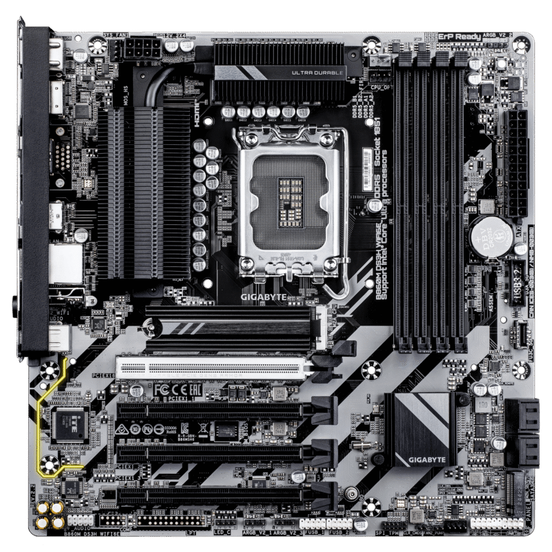 Gigabyte New Used Refurbished DDR5 Intel Socket 1851 DDR5 Micro ATX Intel Core Ultra Processors Desktop motherboard B860M DS3H WIFI6E - Image 3
