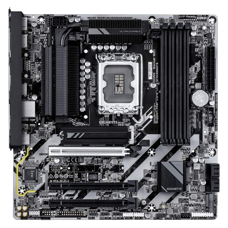 Gigabyte New Used Refurbished DDR5 Intel Socket 1851 DDR5 Micro ATX Intel Core Ultra Processors Desktop motherboard B860M DS3H - Image 3