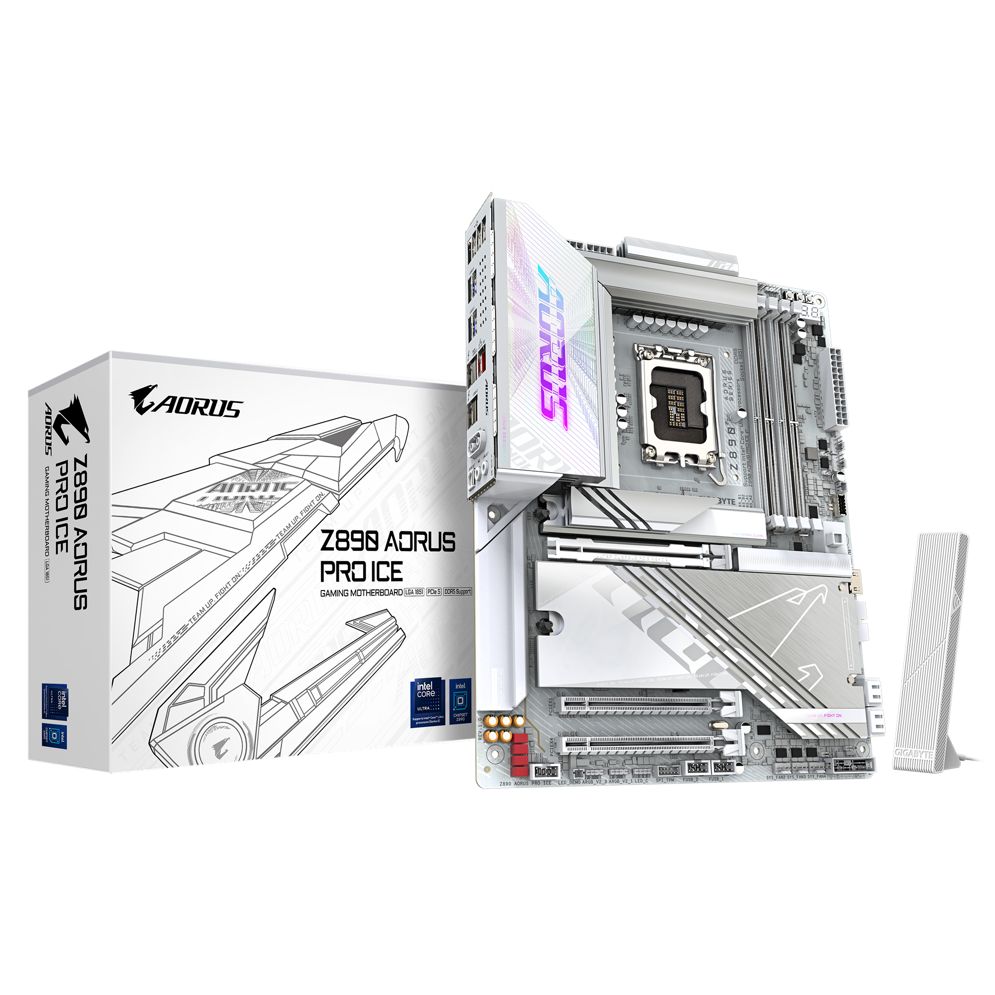 Z890 AORUS PRO ICE_01 Gigabyte New Used Refurbished DDR5 Intel Socket 1851 DDR5 ATX Intel Core Ultra Processors Desktop motherboard Z890 AORUS PRO ICE - Image 1