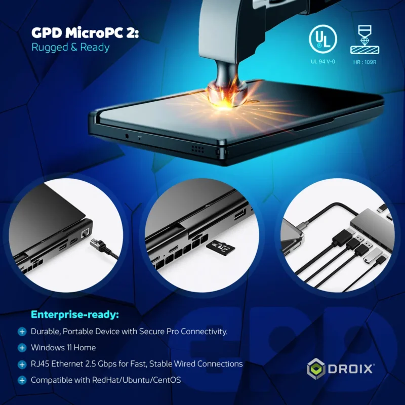 GPD MicroPC 2 UMPC Core i3-N300 N250 16GB 512GB 1TB 2TB 4TB - Image 7