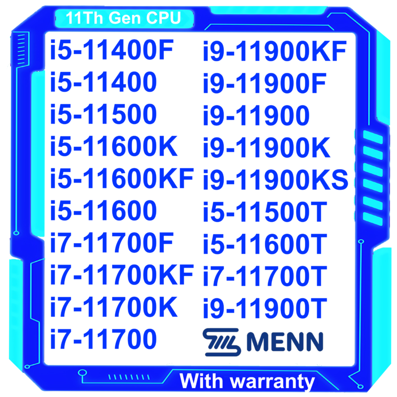 Intel Core Processor CPU 11th Gen I5 11400 11400F 11400T 11500 11600 11600K 11600KF I7 11700 11700T 11700K 11700F 11700KF I9 11900 11900K 11900F