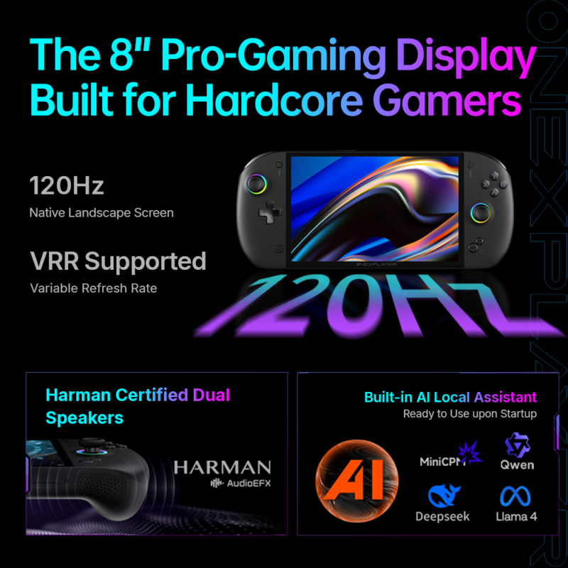 ONEXPLAYER ONEXFLY APEX Gaming Handheld PC AMD Ryzen AI Max+ 395 48GB LPDDR5X RAM 4TB PCIe 4.0 SSD 8" 120Hz VRR H-IPS Display 85Wh Swappable Battery Windows 11 Portable Gaming Console - Image 3