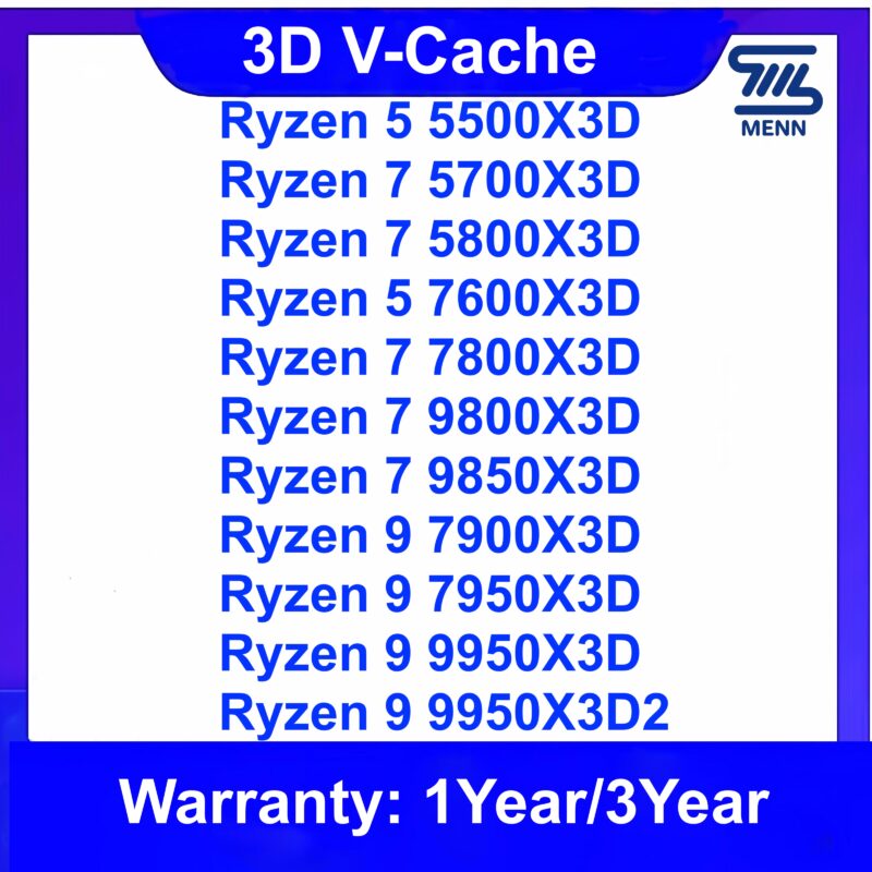 AMD Ryzen R5 5500X3D 7600X3D R7 5800X3D 5700X3D 7800X3D 7900X3D 7950X3D 9800X3D 9850X3D 9950X3D 9900X3D 3D Desktop Processor With 3D Technology CPU