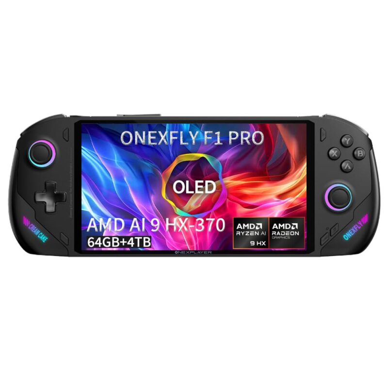 One XPlayer Onexfly F1 PRO AMD Ryzen AI 9 HX 370 64GB+2TB 64GB+2TB 64GB+4TB AMD Ryzen 7 8840U 32GB+1TB 32GB+2TB 32GB 1TB 2TB 64G 2TB 4TB 7 Inches OLED Handheld PC Video Game Console OneXPlayer OneXFly F1 PRO Portable Win 11 Home OS Laptop 1920X1080 Mini Pocket Tablet PC Black