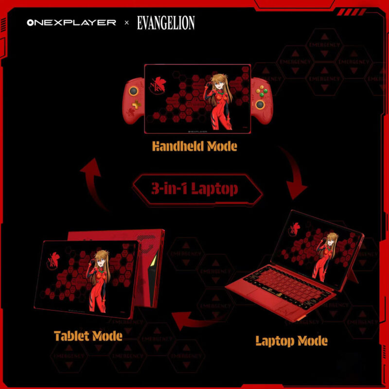 OneXPlayer X1 Pro x Neon Genesis Evangelion Unit-02 Asuka Special Edition 64G+2T 32G+2T 3-in-1 Handheld Gaming Laptop - Image 10