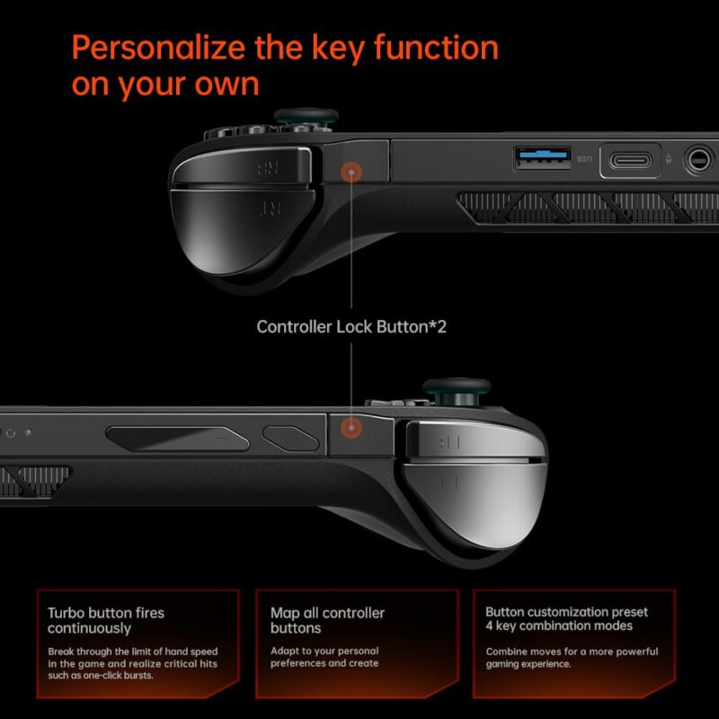 One XPlayer Onexfly F1 PRO AMD Ryzen AI 9 HX 370 64GB+2TB 64GB+2TB 64GB+4TB AMD Ryzen 7 8840U 32GB+1TB 32GB+2TB 32GB 1TB 2TB 64G 2TB 4TB 7 Inches OLED Handheld PC Video Game Console OneXPlayer OneXFly F1 PRO Portable Win 11 Home OS Laptop 1920X1080 Mini Pocket Tablet PC Black - Image 9