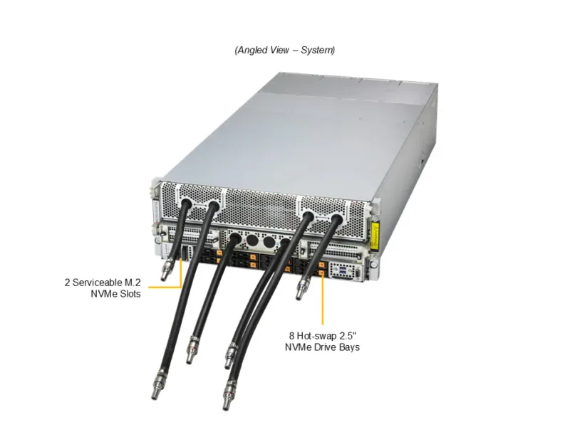 Supermicro A+ Server AS-4126GS-NBR-LCC HGX B200 NVL8 180GB Partner-Cooled (8) AMD Turin AI Graphics Card GPU Server