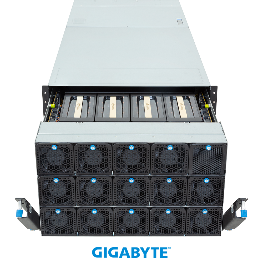 G893-SD1-AAX5-05 Gigabyte GPU ai Servers G893-SD1-AAX5 HGX B200 NVL8 180GB Air-Cooled (8) Intel Emerald Rapids (2) ai GPU server - Image 1