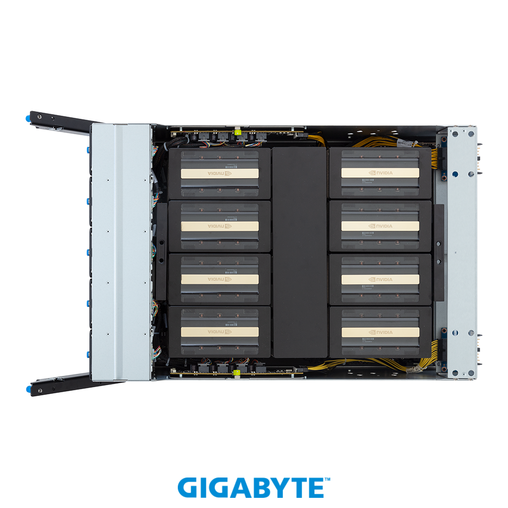 G893-ZD1-AAX5-09 Gigabyte GPU ai Servers G893-ZD1-AAX5 HGX B200 NVL8 180GB Air-Cooled (8) AMD Turin (2) ai GPU server - Image 1