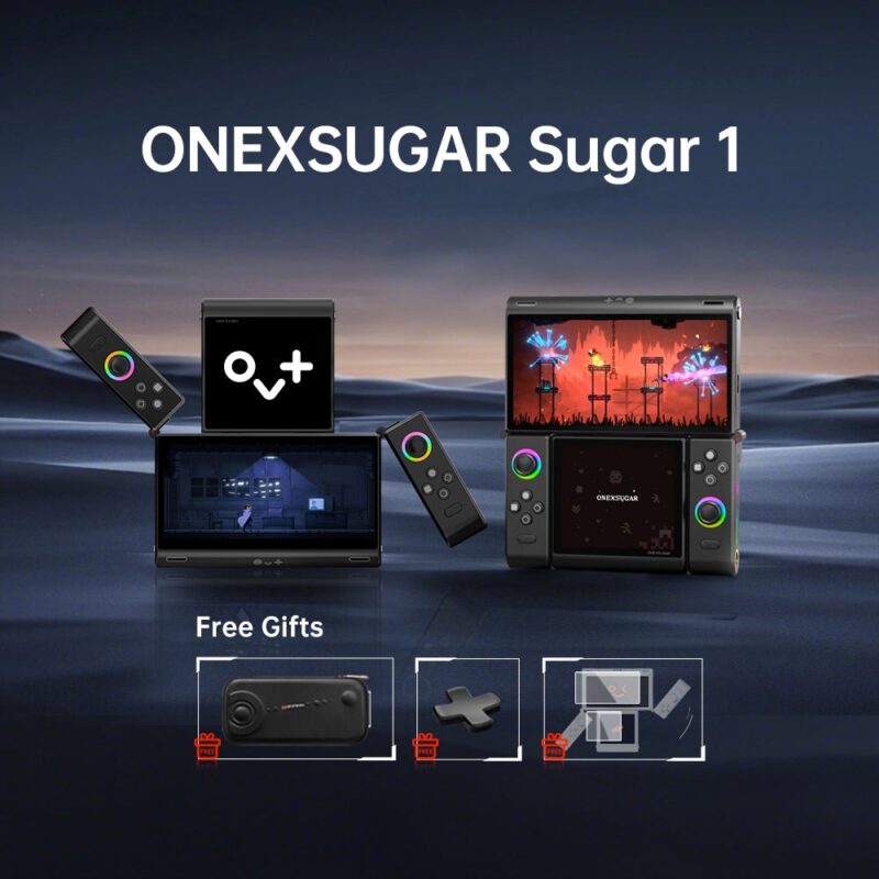 ONE XPLAYER ONEXSUGAR Sugar1 Dual-Screen Transformable Android 13 Mini Handhled Retro Video Game Console Portable Tablet PC,16GB RAM, 512GB Storage
